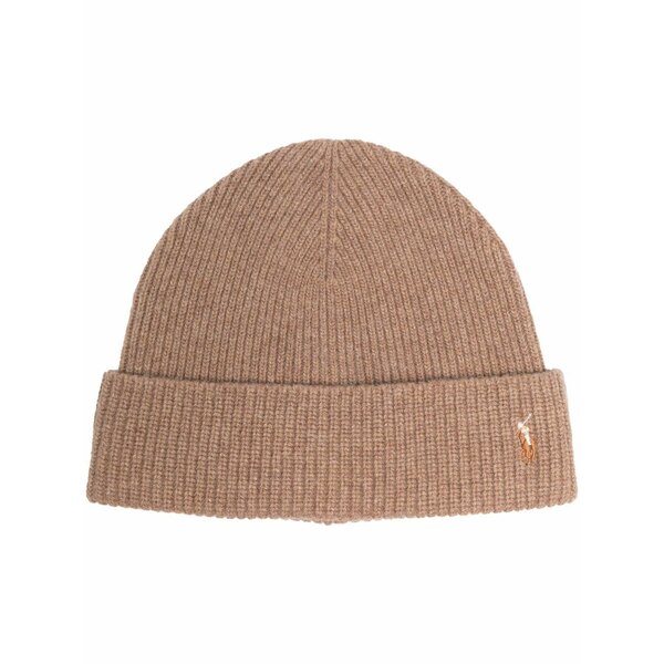 ラルフローレン メンズ かぶり笠 佩び物 Polo pony motif beanie Neutrals