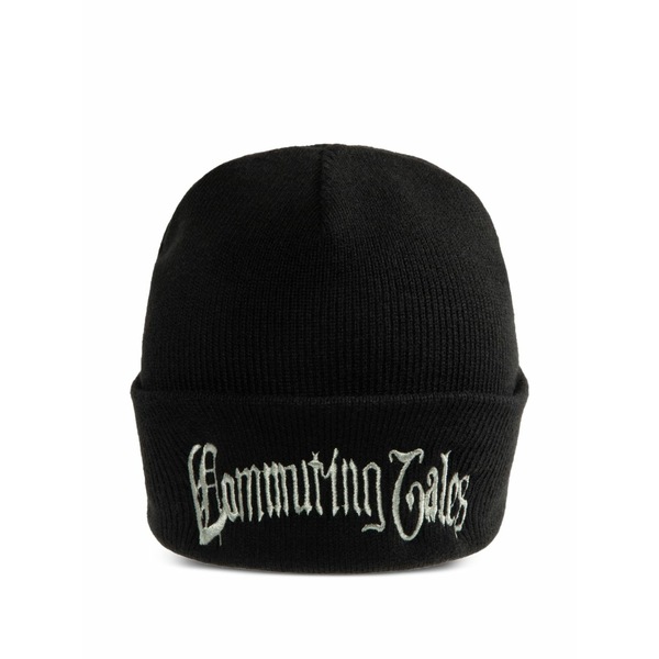 鉄道車両ハート形 メンズ かぶり笠 付属品 Ribbed logo-patch beanie Black