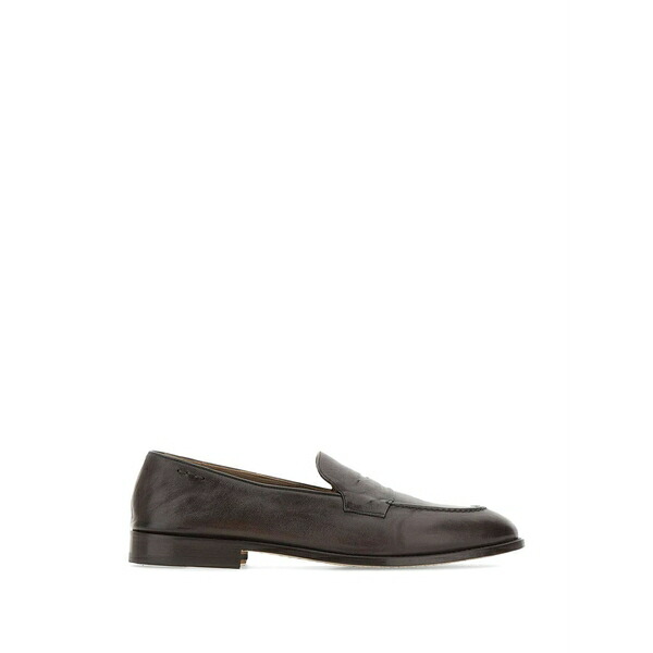 アレクサンダー オット メンズ スリッポン・ローファー シューズ Penny leather loafers Brown