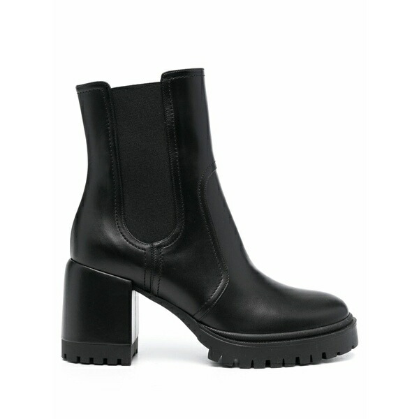 カサディ レディース ブーツ シューズ Nancy 75粍 block-heel leather boots Black