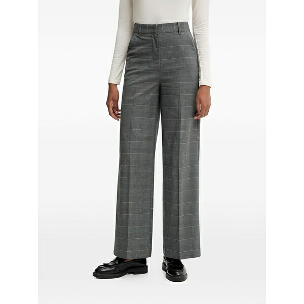ベネトン  レディース カジュアルパンツ ボトムス Patterned high-waisted trousers Grey