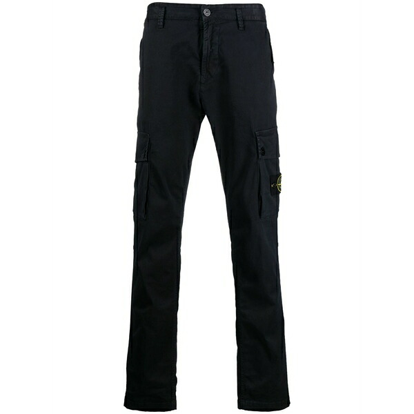 ストーンアイランド メンズ カジュアルパンツ ボトムス Compass-motif cotton cargo pants Blue｜asty