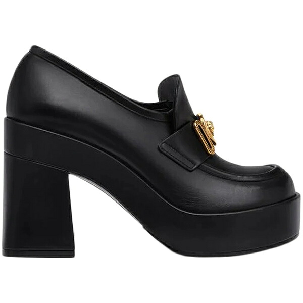 Versace ヴェルサーチ レディース スニーカー 【Versace Medusa Biggie 75mm Platform Loafers Black Leather】 サイズ EU_36(22.5cm) Black/Gold