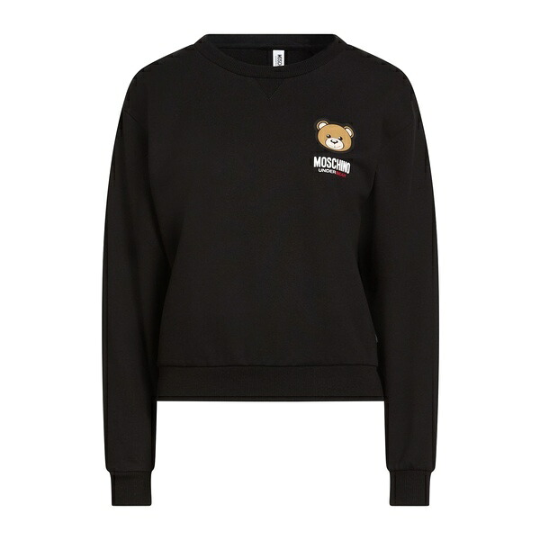【貨物輸送無料】 モスキーノ レディース パーカー・スウェットシャツ アウター Sweatshirts Black