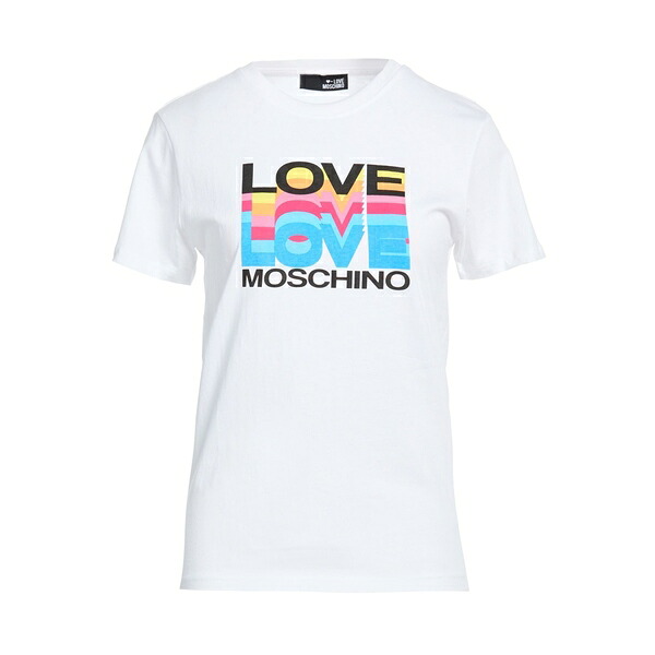 【送料無料】 モスキーノ レディース Tシャツ トップス T-shirts White|asty