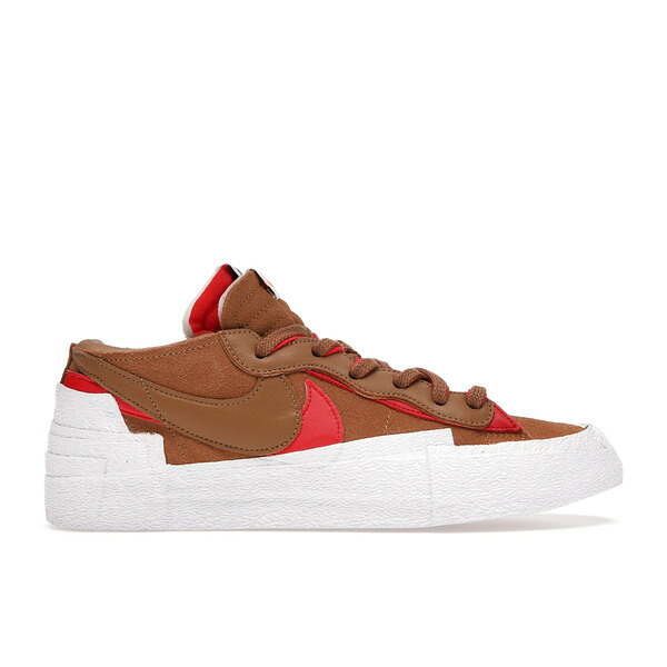 Nike ナイキ メンズ スニーカー 【Nike Blazer Low sacai British Tan】 サイズ US_8.5(26.5cm) Light British Tan/White-University Red｜asty