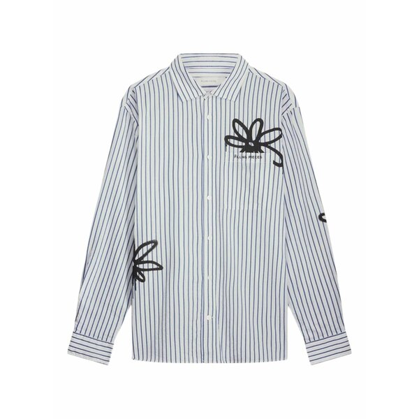 フィリングピース メンズ シャツ トップス Striped floral shirt White｜asty