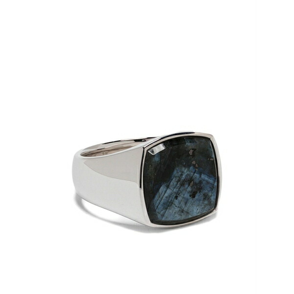 トム白木 メンズ 輪っか 付属物 Cushion larvikite ring Silver