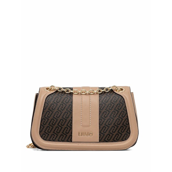 リュージョー レディース ショルダーバッグ バッグ Chain patterned satchel Brown｜asty