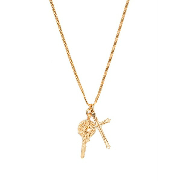 エマニュエレ ビコッキ メンズ 頸飾り・チョー鉄道車両 添え物 Arabesque key cross pendant necklace Gold