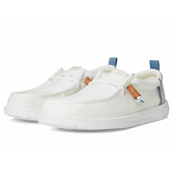 ヘイデュード メンズ スリッポン・ローファー シューズ Wally Summer Linen White/Stone Grey画像