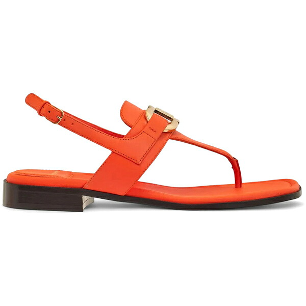 Ferragamo フェラガモ レディース スニーカー  【Ferragamo Gancini Leather Flat Sandals Orange (Women)】  サイズ US_5.5(22.5cm) Orange