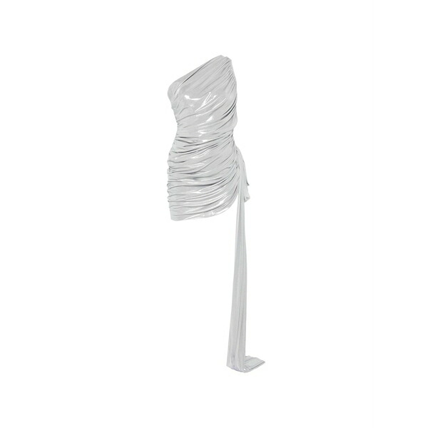 ノーマカマリ レディース ワンピース トップス Diana ruched-finish mini dress Silver｜asty