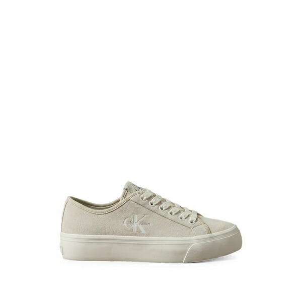 カルバンクライン レディース スニーカー シューズ Logo-embroidered low-top sneakers Neutrals|asty