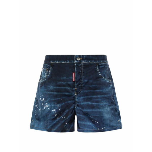 ディースクエアード メンズ カジュアルパンツ ボトムス Denim-print swim shorts Blue｜asty