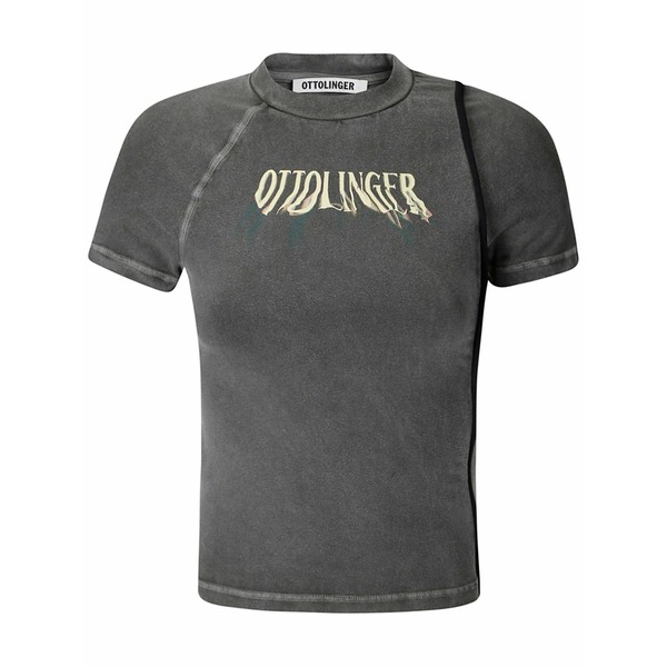 オットリンガー レディース Tシャツ トップス Logo-print t-shirt Grey|asty
