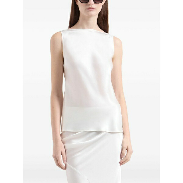 ニナリッチ レディース シャツ トップス Draped-back silk top White｜asty 125,900円
