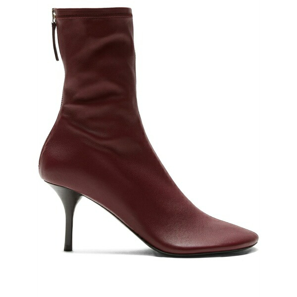 アクネ ストゥディオズ レディース ブーツ シューズ 75mm zip leather boots Red|asty