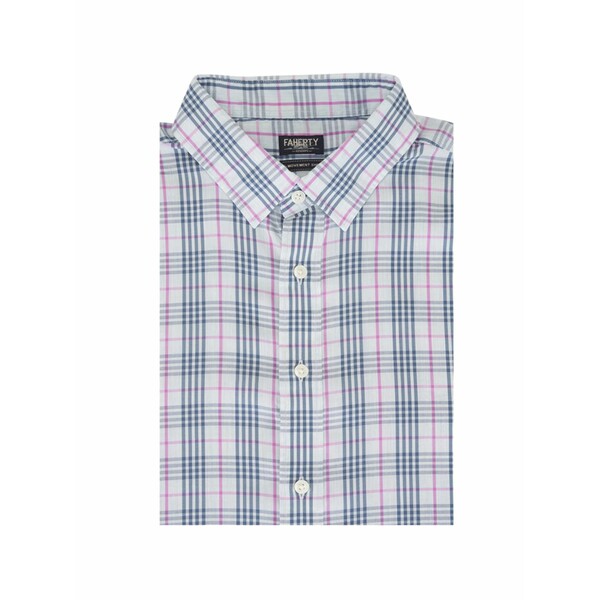 ファエティ メンズ シャツ トップス Movement check-pattern button-down shirt Blue｜asty