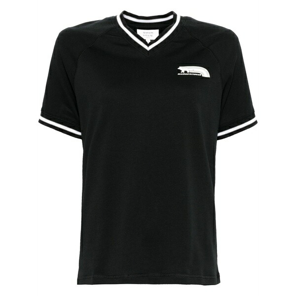 メゾン キツネ レディース Tシャツ トップス Flash fox raglan t-shirt Black|asty