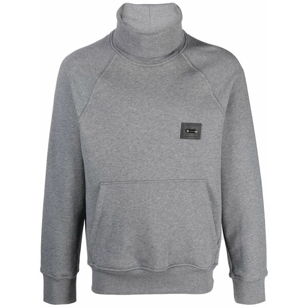 ニールバレット メンズ パーカー・スウェットシャツ アウター Logo-patch rollneck sweatshirt Grey|asty