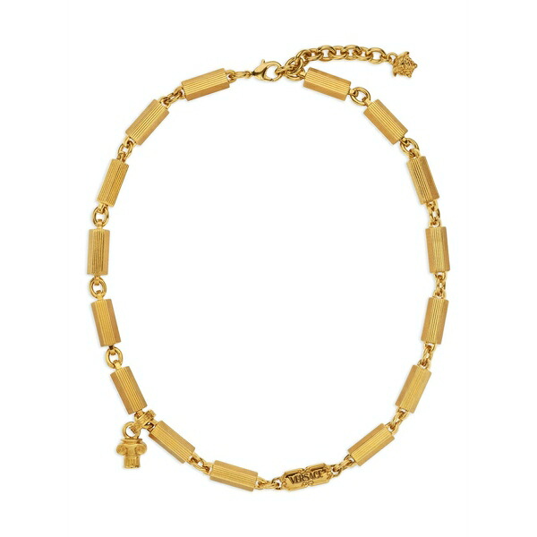 ヴェルサーチ メンズ ネックレス・チョーカー アクセサリー Medusa-pendant cylindrical necklace Gold|asty
