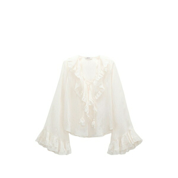 ドロシーシューマッハ レディース シャツ トップス Ruffled-detail blouse Neutrals|asty