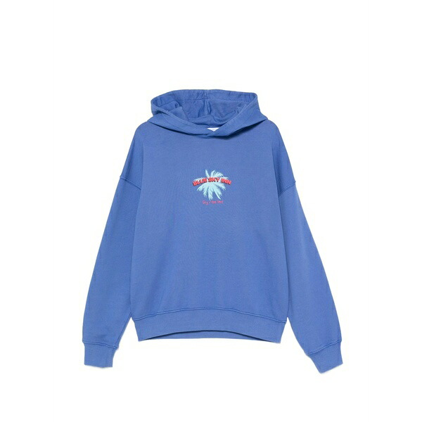 ブルー スカイ イン メンズ パーカー・スウェットシャツ アウター Graphic-print hoodie Blue｜asty