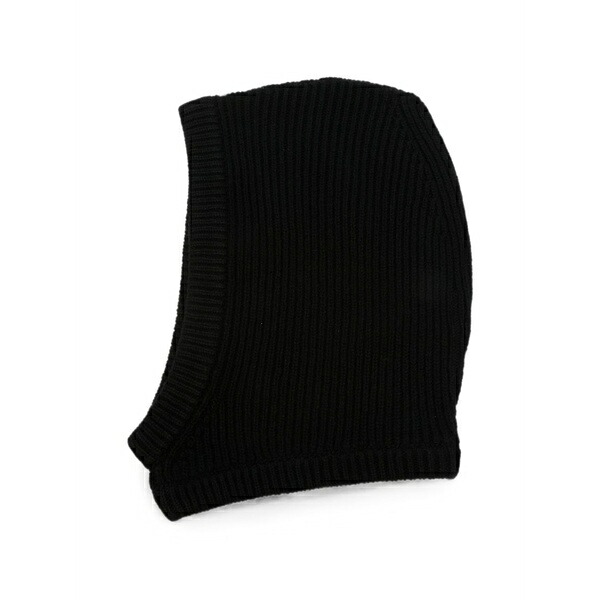 リックオウエンス レディース 帽子 アクセサリー Ribbed-knit balaclava Black｜asty