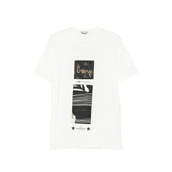 ダニエレ アレッサンドリー二 メンズ Tシャツ トップス Graphic-print patch-detail t-shirt White|asty