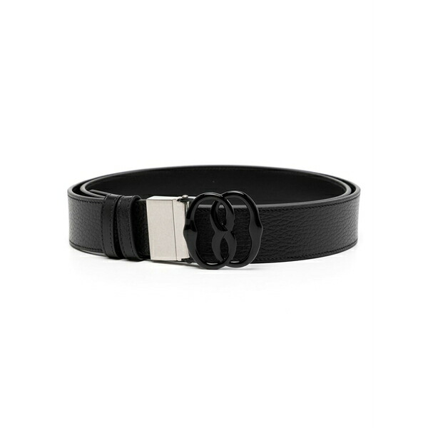 バリー メンズ ベルト アクセサリー Logo-buckle reversible leather belt Black｜asty