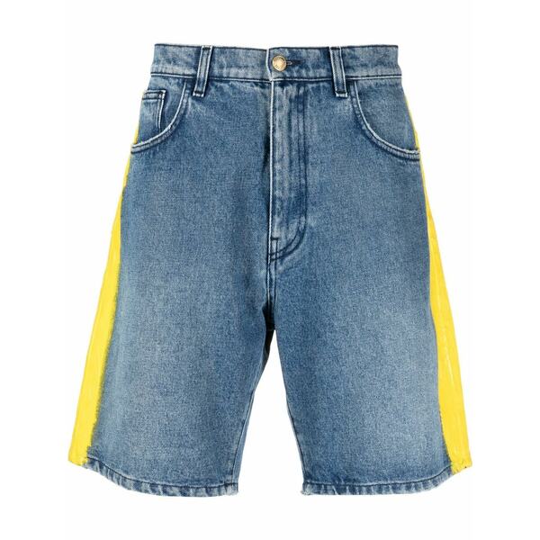 モスキーノ メンズ カジュアルパンツ ボトムス Side-stripe denim shorts Blue|asty