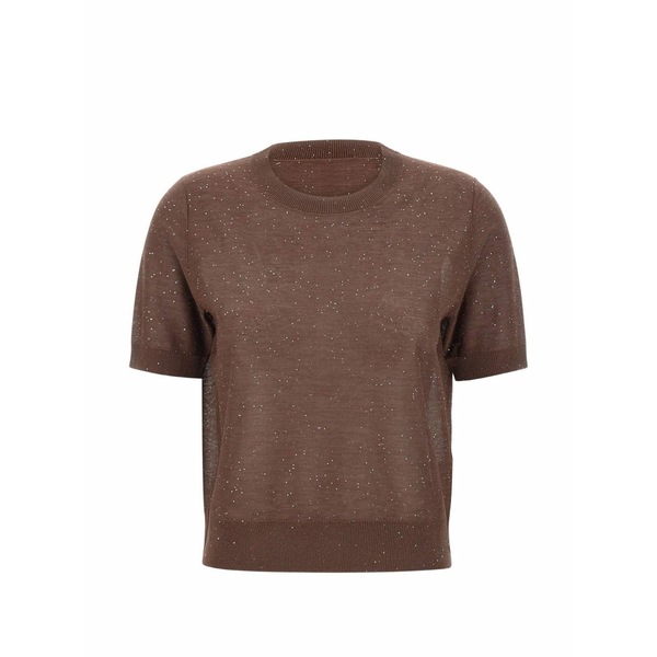 カングラ レディース ニット&セーター アウター Sequin sweater Brown|asty