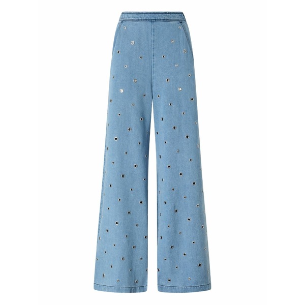ピンコ レディース カジュアルパンツ ボトムス Grommet-embellished palazzo pants Blue｜asty