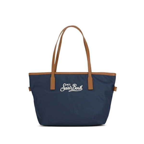エムシーツーセイントバース レディース ショルダーバッグ バッグ Midi city bag logo-embroidered shoulder bag Blue|asty
