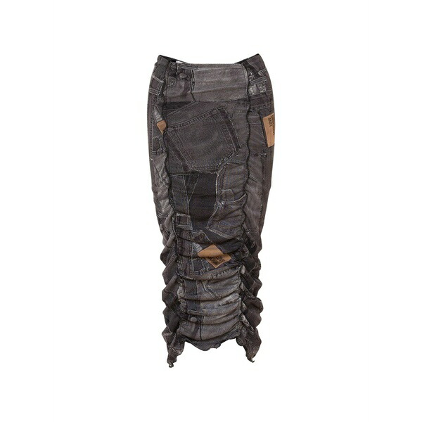 ラブ モスキーノ レディース スカート ボトムス Printed mesh skirt Grey|asty