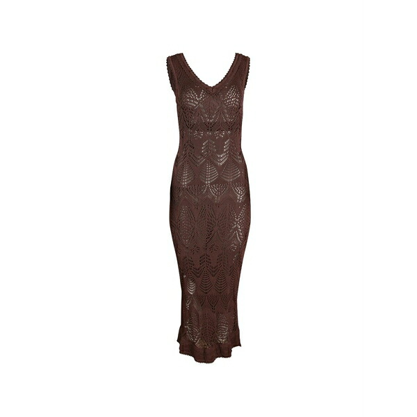 ステゥド レディース ワンピース トップス Roan pointelle-knit midi dress Brown｜asty