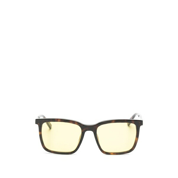 サンローラン アイウェア メンズ サングラス・アイウェア アクセサリー Tortoiseshell-effect square-frame sunglasses Brown｜asty