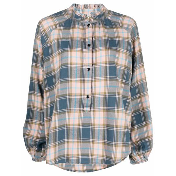 ウール リッチ レディース シャツ トップス Check-print ruffle shirt Pink|asty