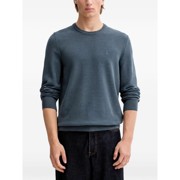 マルコポーロ メンズ ニット&セーター アウター Embroidered crewneck knitwear Blue｜asty