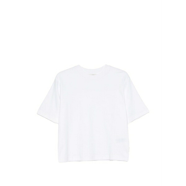 マルコポーロ レディース Tシャツ トップス Crew-neck logo-patch t-shirt White｜asty
