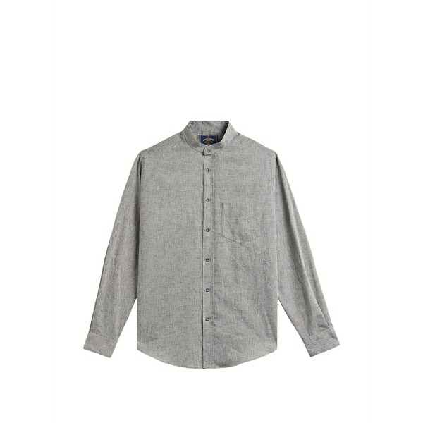 ポルチギーフランネル メンズ シャツ トップス Marvin stripe-pattern mandarin-collar shirt Grey｜asty 37,570円