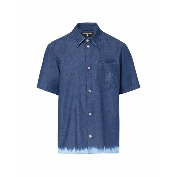 アイスバーグ メンズ シャツ トップス Bleached-effect short-sleeve shirt Blue｜asty