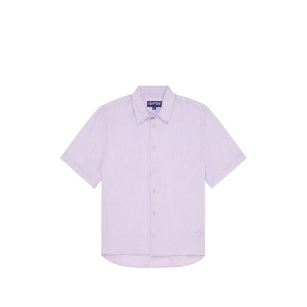 ヴィルブレクイン メンズ シャツ トップス Turtle-embroidered short-sleeve shirt Purple|asty