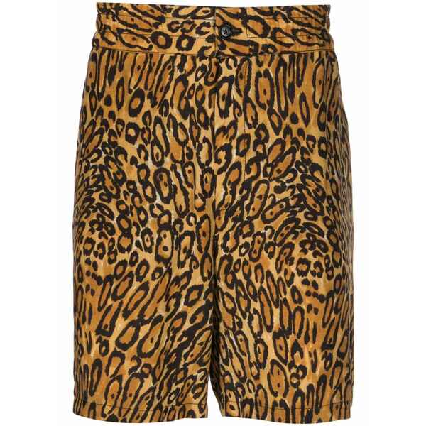モスキーノ メンズ カジュアルパンツ ボトムス Animal-print shorts Neutrals|asty