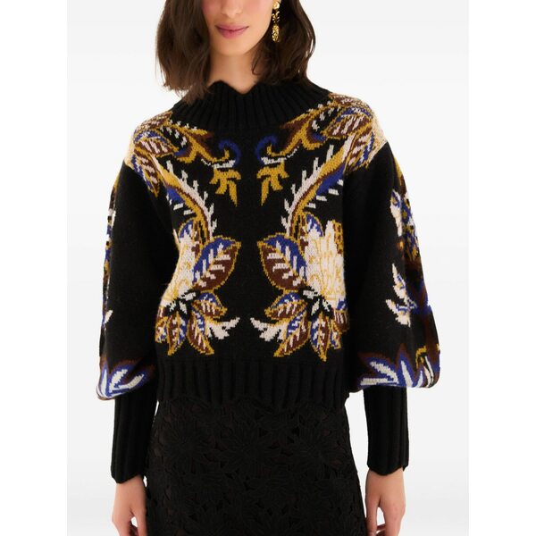 ファーム リオ レディース ニット&セーター アウター Floral sweater Black｜asty