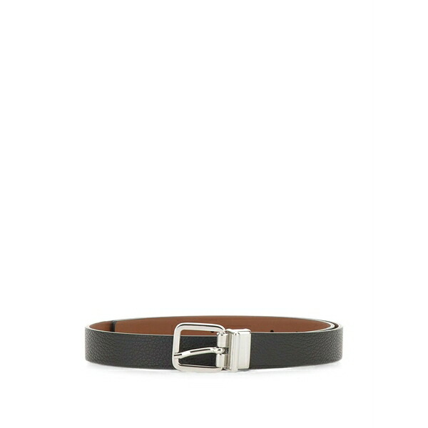 ジャンニ・キアリーニ レディース ベルト アクセサリー Reversible grained-leather belt Black｜asty