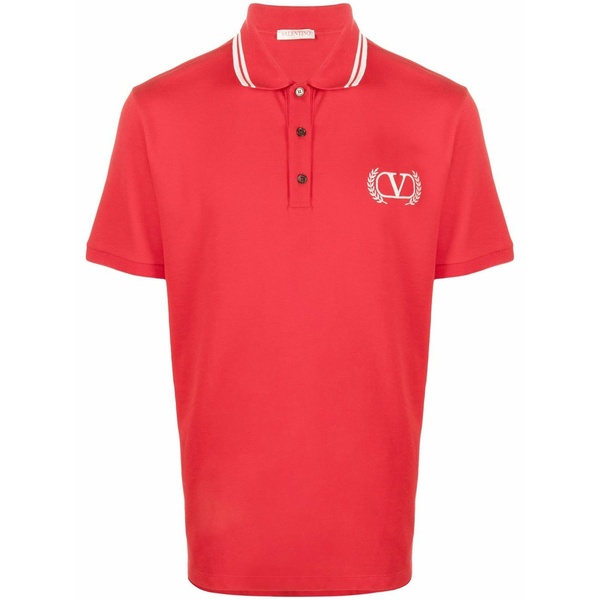 ヴァレンティノ ガラヴァーニ メンズ ポロシャツ トップス Embroidered vlogo polo shirt Red｜asty