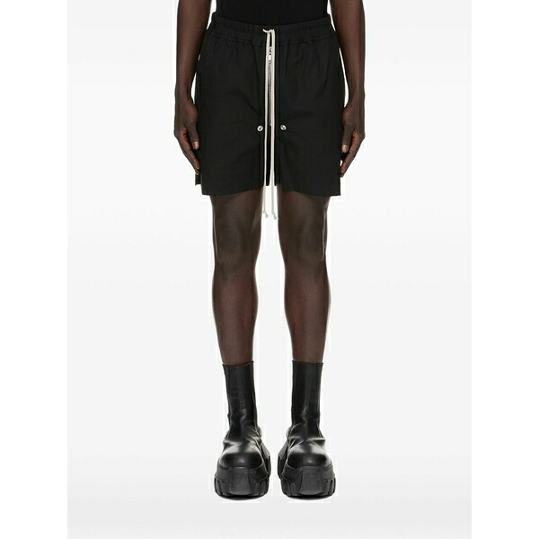 リックオウエンス メンズ カジュアルパンツ ボトムス Bela zip-front shorts Black|asty