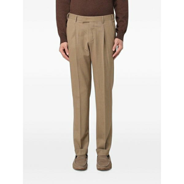 PTトリノ メンズ カジュアルパンツ ボトムス Pleated tailored trousers Neutrals｜asty